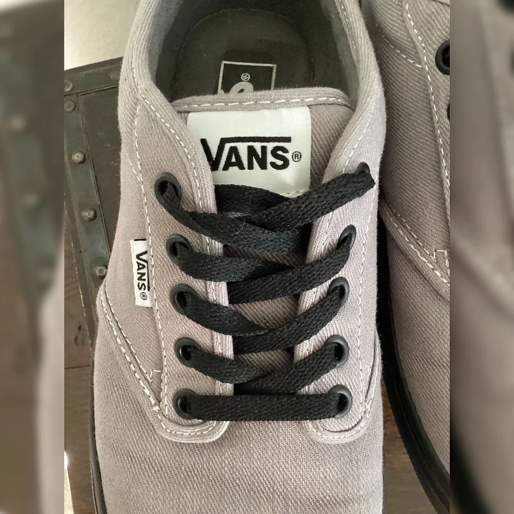 Vans Authentic Grey Canvas Sneakers | Men’s 9.5 | Clean & Classic - Picture 4 of 13
